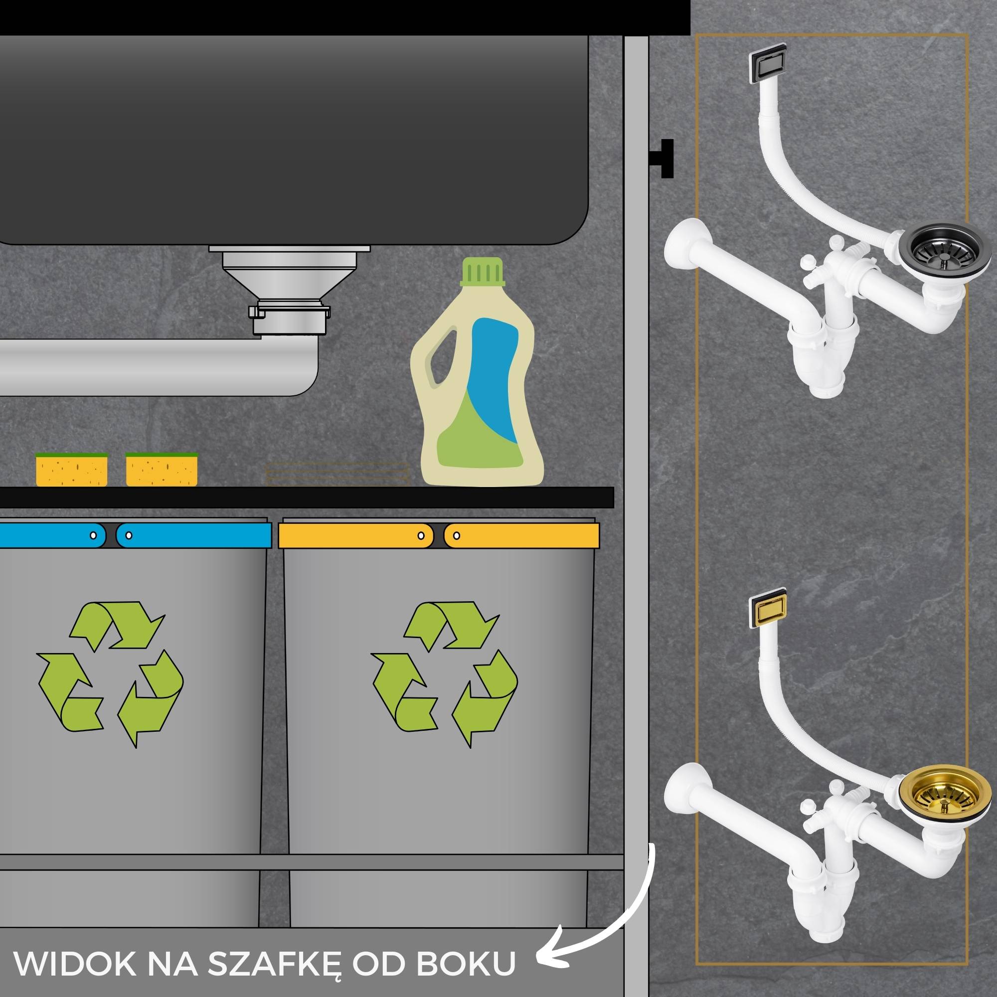 Przyścienny syfon space saving